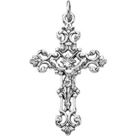 Sterling Silver 37.5x23.25 mm Crucifix Pendant