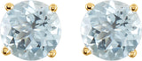 14K Yellow 2.5 mm Natural Aquamarine Stud Earrings