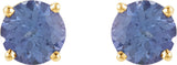 14K Yellow 5 mm Natural Tanzanite Stud Earrings