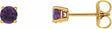 14K Yellow Gold 4 mm Natural Amethyst Earrings