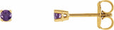 14K Yellow Gold 2.5 mm Natural Amethyst Earrings