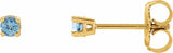 14K Yellow Gold 2.5 mm Natural Aquamarine Earrings