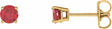 14K Yellow Gold 4 mm Lab-Grown Ruby Earrings