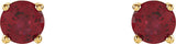 14K Yellow 4 mm Natural Ruby Stud Earrings