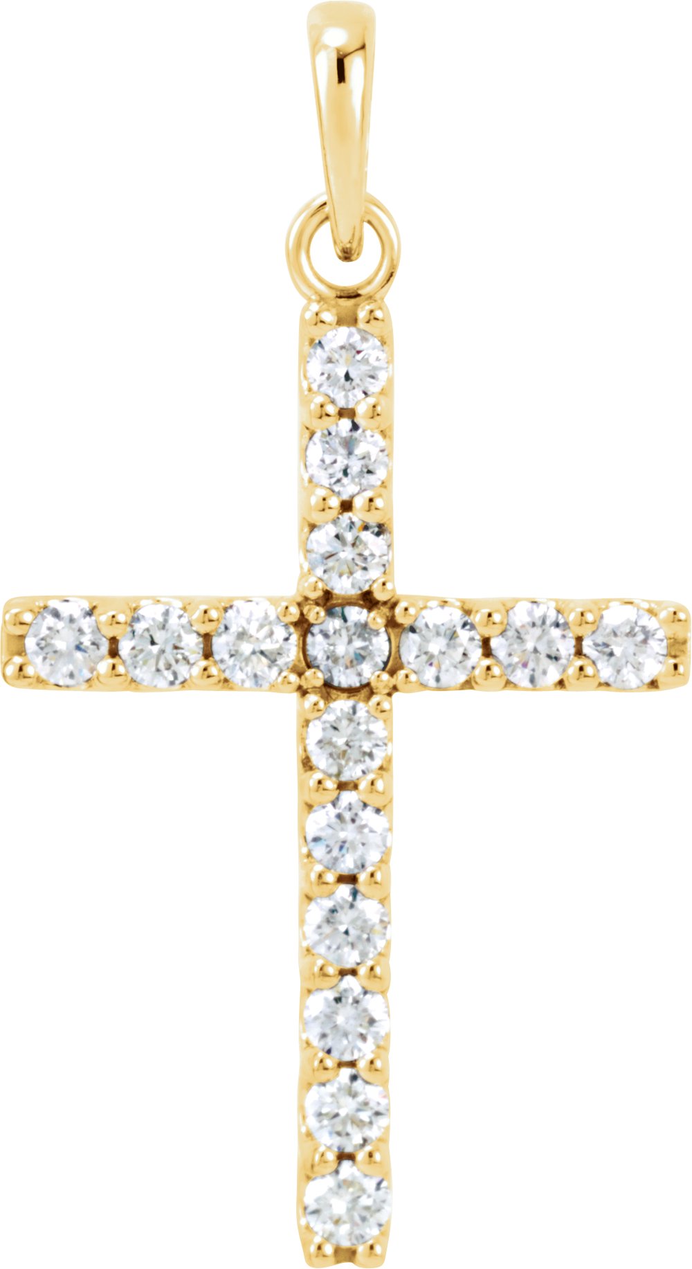 14K Yellow 1/2 CTW Natural Diamond Cross Pendant