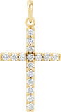 14K Yellow 1/2 CTW Natural Diamond Cross Pendant