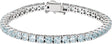 14K White Gold Natural Sky Blue Topaz 7 1/4" Line Bracelet
