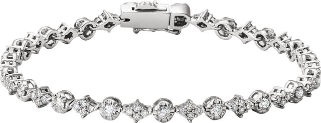 14K White 2 1/2 CTW Natural Diamond 7.5" Bracelet