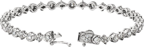 14K White Gold 2 1/2 CTW Natural Diamond 7.5" Bracelet