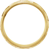 14K Yellow Gold 7 mm Milgrain Edge Geometric Faceted Comfort-Fit Half Round Band Size 11.5