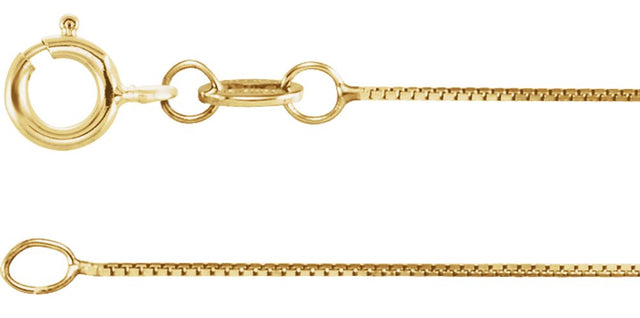 18K Yellow .50 mm Box 24" Chain