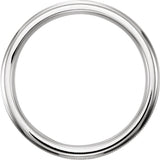 14K White 6 mm Flat Band with Milgrain Size 6