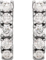 14K White Gold 1 1/2 CTW Natural Diamond Hoop Earrings