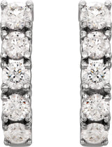 14K White Gold 1 1/2 CTW Natural Diamond Hoop Earrings