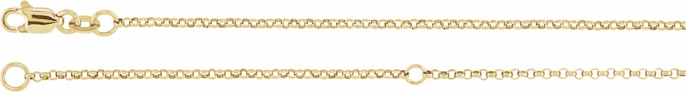 18K Yellow Gold-Plated Sterling Silver 1.5 mm Adjustable Hollow Rolo 18-20" Chain