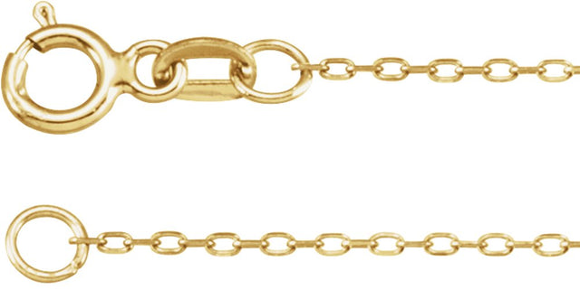 14K Yellow .80 mm Diamond-Cut Cable 18" Chain