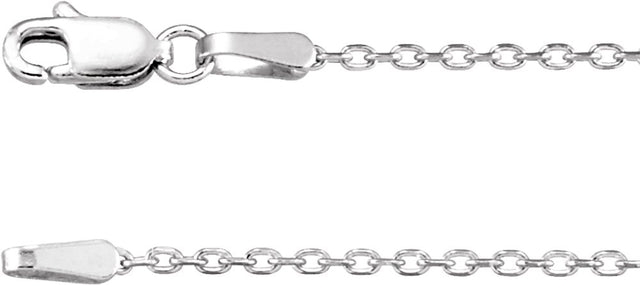 Rhodium-Plated Sterling Silver 1.4 mm Diamond-Cut Cable 24" Chain