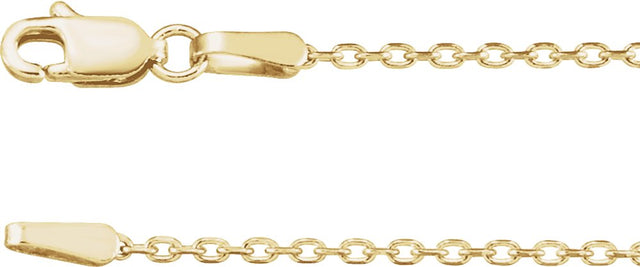 18K Yellow 1.4 mm Diamond-Cut Cable 24" Chain