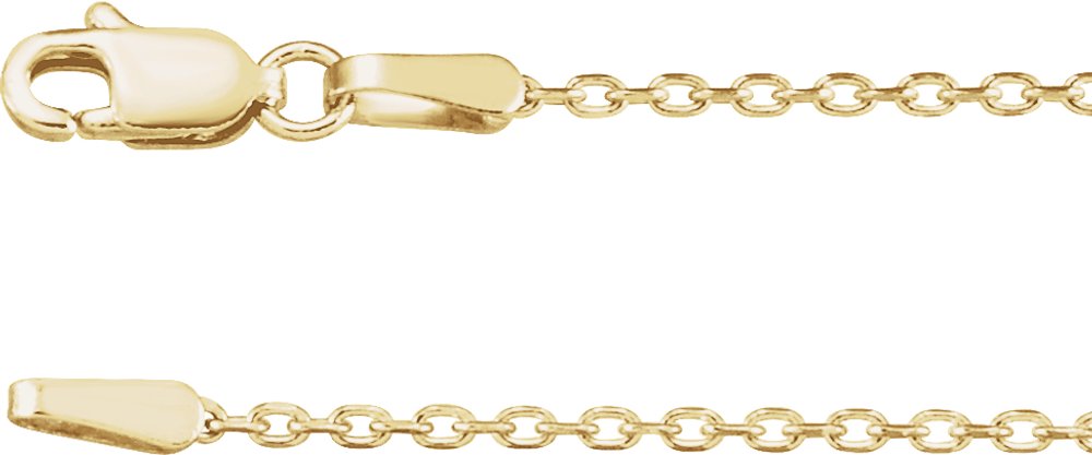 14K Yellow 1.4 mm Diamond-Cut Cable 16" Chain