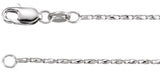 14K White Gold 1 mm Raso 16" Chain