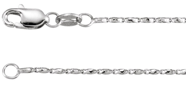 14K White Gold 1 mm Raso 20" Chain