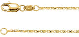 14K Yellow Gold 1 mm Raso 16" Chain
