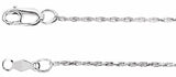 14K White Gold 1 mm Diamond-Cut Rope 24" Chain