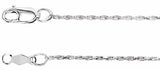 14K White Gold 1 mm Diamond-Cut Rope 16" Chain