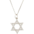 14K White Gold 1/5 CTW Natural Diamond Star of David Necklace 