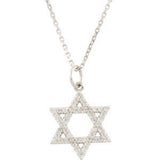 14K White Gold 1/5 CTW Natural Diamond Star of David Necklace 