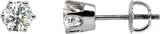 14K White Gold 1/5 CTW Natural Diamond 6-Prong Stud Earrings