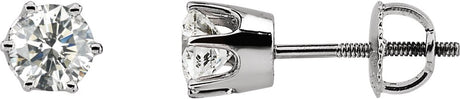 14K White Gold 1/5 CTW Natural Diamond 6-Prong Stud Earrings