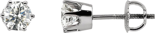 14K White Gold 1/5 CTW Natural Diamond 6-Prong Stud Earrings