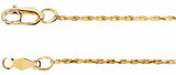 14K Yellow Gold 1 mm Diamond-Cut Rope 16" Chain