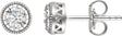 14K White Gold Natural White Sapphire Stud Earrings
