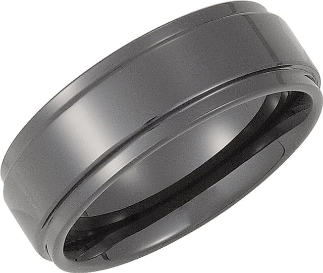 Ceramic Couture® 8 mm Stepped-Edge Comfort-Fit Band Size 7.5