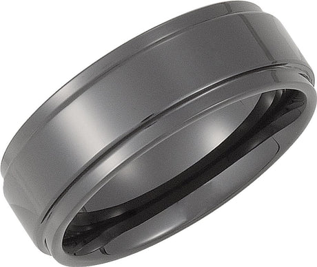 Ceramic Couture® 8 mm Stepped-Edge Comfort-Fit Band Size 7.5