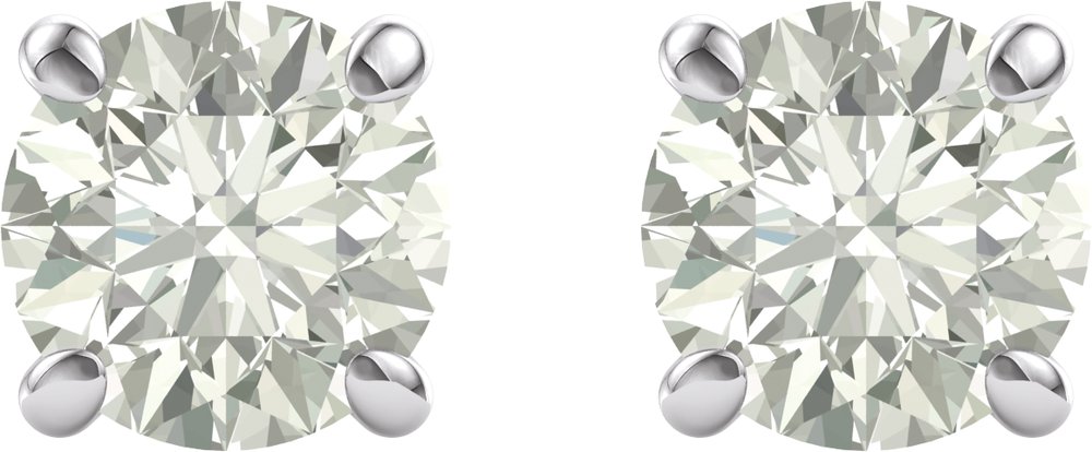 14K White 6.5 mm Round Forever One™ Moissanite Earrings