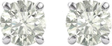 14K White 6.5 mm Round Forever One™ Moissanite Earrings