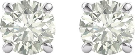 14K White 6.5 mm Round Forever One™ Moissanite Earrings