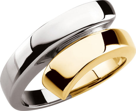 14K Yellow/White Bypass Ring 