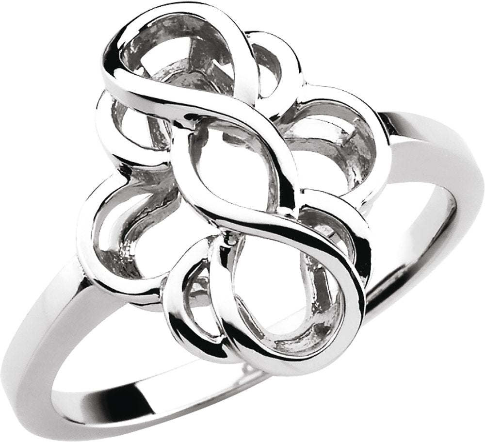 14K White Freeform Ring