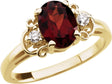 14K Yellow Natural Mozambique Garnet & .06 CTW Natural Diamond Accented Ring