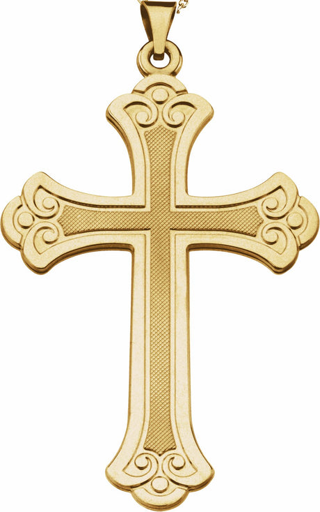 14K Yellow Cross Pendant