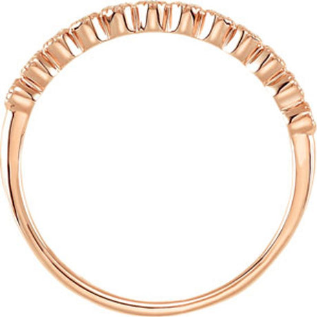 14K Rose Gold 1/6 CTW Natural Diamond Anniversary Band Size 7