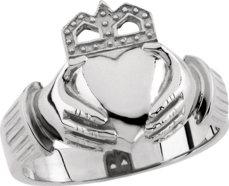 Sterling Silver 15x11 mm Claddagh Band