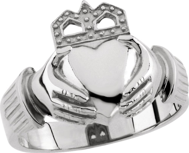 Sterling Silver 15x11 mm Claddagh Ring