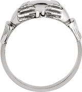 Sterling Silver 15x11 mm Claddagh Band