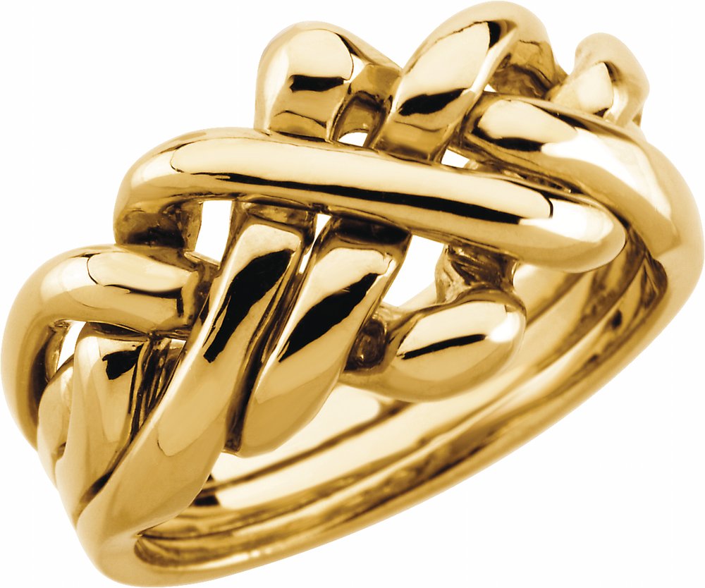14K Yellow Gold 12.5 mm Puzzle Band 6
