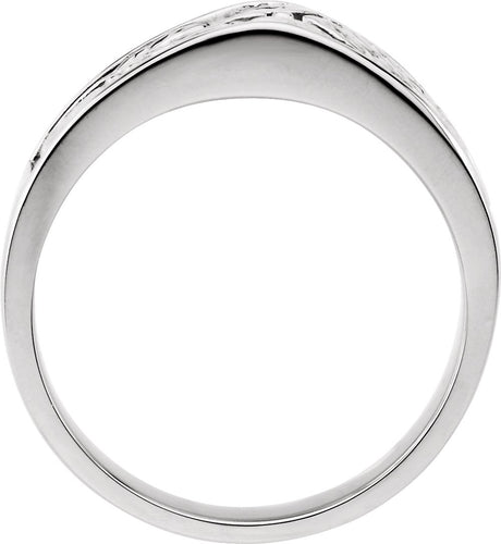 14K White Gold 6.5 mm Floral Band